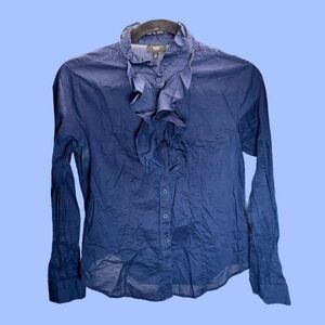 Blue Ruffle Victorian/Pirate Button Up Shirt